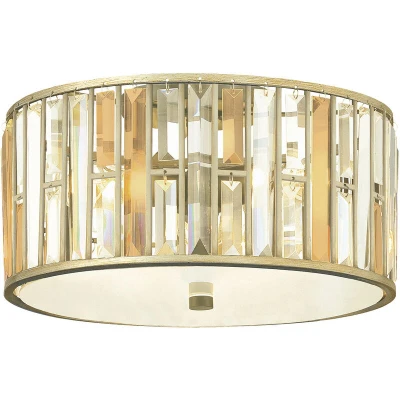 Image of Gemma 3 Light Flush Mount Ceiling Silver Leaf, E27