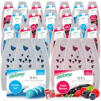 Image of SOL 24pk Gel Air Fresheners for Home Pacific Surf &amp; Fresh Berries Boat Room Odour Eliminator Bathroom Freshener, Freshner, Toilet Freshener