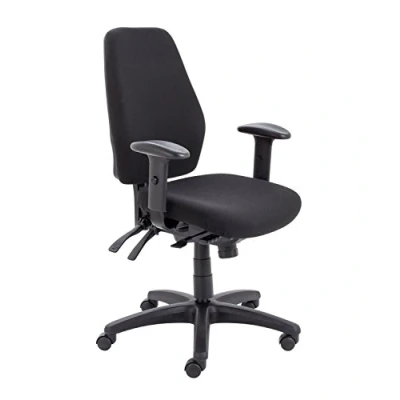 Image of Office Hippo 24 Hour High Back Chair, Orthopaedic Design Chair with Adjustable Arms, Ratchet and Tilt, Moulded Seat &amp; Back, 5 Year Component 2 Upholstery Guarantee Black
