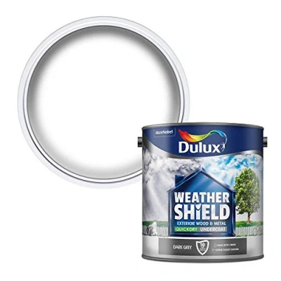 Image of Dulux Weather Shield Quick Dry Undercoat Paint, 2.5 Litres Dark Grey