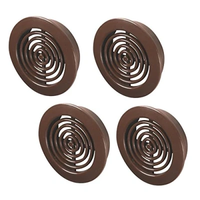 Image of 4 x Brown Mini Circle Air Vent Grille 45mm / 1.77&quot; Round Ventilation Ducting Furniture Cover Soffit Grid T73BR