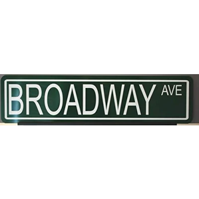 Image of Lotusworld BROADWAY AVE Metal Street Sign NEW YORK BAR GARAGE MAN CAVE MUSICAL TAXI 4x16 inches