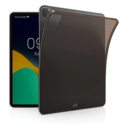 Image of kwmobile Case Compatible with Apple iPad Air 13&quot; (6. Gen 2024) / Pro 12.9&quot; (2018/2020/2021/2022) Soft TPU Back Protector Cover for Tablet Black/Transparent