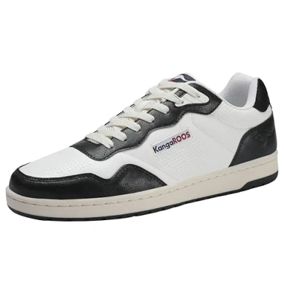 Image of KangaROOS Unisex K Slam One Sneaker, White/Jet Black, 4 UK