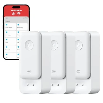 Image of SwitchBot WiFi Water Sensor No Hub Ruiqred, Smart Leak Detector 100dB Adjustable Alerts &amp; App Alerts, IP67 Waterproof, Wireless for Kitchen, Bathroom, Basement (Support 2.4G Only)