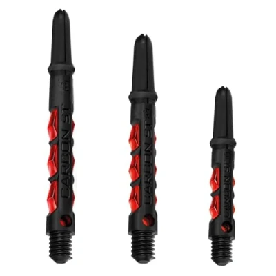 Image of Harrows Dart Shafts Carbon ST Stems with Pyramid Rings, Tweenie, Red