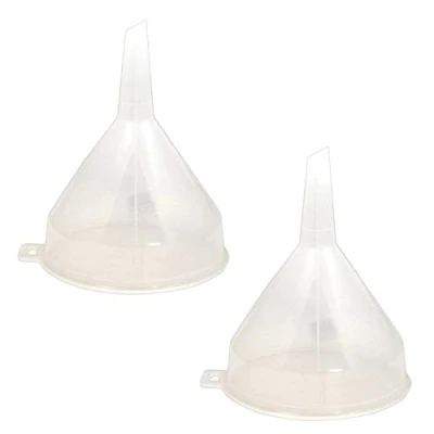 Image of CLEAR PLASTIC FUNNEL FOR Bottle Filling,Essential Oils,Arts &amp; Crafts Supplies,Science Laboratory Chemicals 14CM (2)