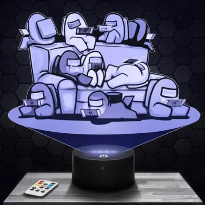 Image of lamp Among U for Boy&#039;s Room 3D Gaming Gamer Video Games Gift idea Soft Light Decoration Night Office Decor. Original Christmas, Teenagers.
