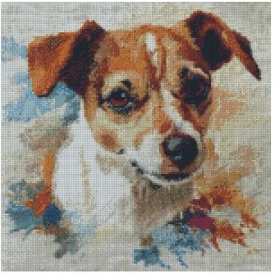 Image of Dog(5) Counted Cross Stitch Kits, 14ct 150x150 Stitch,37x37cm Cotton Dog Kits