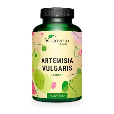 Image of Vegavero Mugwort Extract 600 mg Artemisia Vulgaris 6 Month Supply 180 Capsules NO Additives Vegan