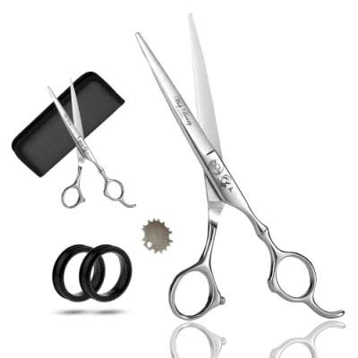 Image of Hairdressing Scissors Professional Extremely Sharp Blades, Fine Cutting Stainless Steel Hair Scissor, for Women &amp; Men, Barber Set, Dress