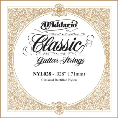 Image of D&#039;Addario .028 Rectified Nylon Single String for Classical Guitar