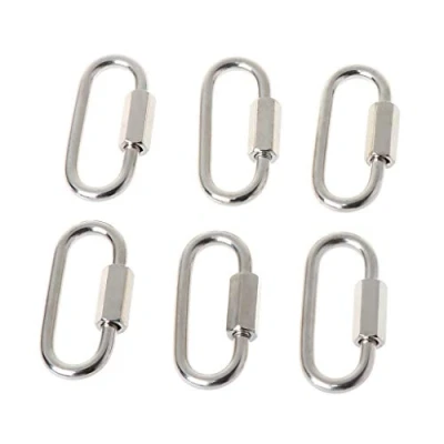 Image of Small Carabiners For Bird Cage Backpack Toy Spring Hook Quick Link Keychain Stainless Steel
