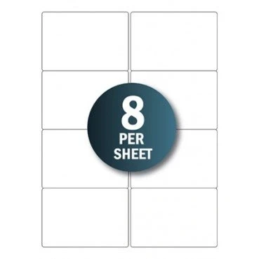 Image of 10 Sheets of White Address Labels 8 per A4 Sheet Laser Inkjet L7165 (99mm x 67mm)