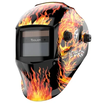 Image of TOOLIOM True Colour Welding Mask Auto Darkening Helmet with Shade Range 9 13 Solar Powered Weld Hood for TIG MIG ARC