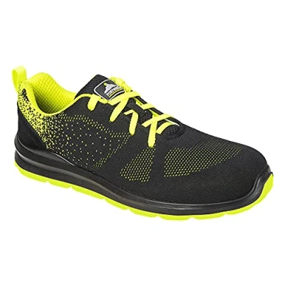 Image of Portwest Steelite Aire Trainer S1P, Size: 38, Colour: Black/Green, FT25BGN38