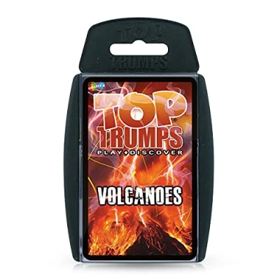 Image of Top Trumps Volcanoes Classics Card game, learn facts about Mount St Helen, Etna and Stromboli in this educational packed gifts toys for boys girls aged 6 plus