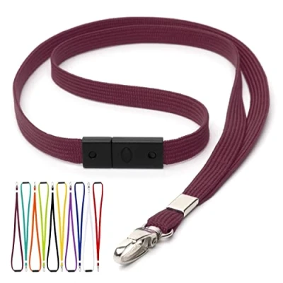 Image of CKB LTD Breakaway Safety Lanyard Neck Strap Swivel Metal Clip for Id Card Holder Pull Quick Release Design Lanyards Bulk (Burgundy, Pack of 100 pcs)