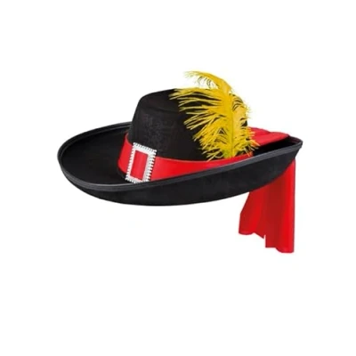 Image of Adult Size Puss in Boots Hat with Feather Unisex Fancy Dress