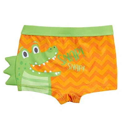 Image of Metzuyan Infant Toddler Boys Swimming Trunks Shorts Orange Crocodile 5 6 Years