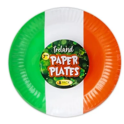Image of Quickdraw 32 x Irish Flag Paper Plates St Patrick&#039;s Day Party Tablewear Disposable Plate Set Ireland Supplies 7&quot;