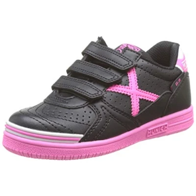 Image of Munich Unisex Kid&#039;s G 3 VCO Profit Sneakers, Black/Pink, 8.5 UK Child