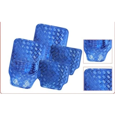 Image of WATERPROOF SET OF BLUE CAR MATS ALUMINIUM FINISH Heavy Duty Rubber WIPEABLE
