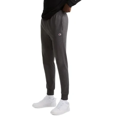 Image of Champion Men&#039;s Joggers, Lightweight Lounge, Jersey Graphic Pants, 31&quot; Sweatpants, Granite Heather C Patch Logo, Large