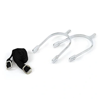 Image of Kerbl Men&#039;s Drop Shape Spurs With Straps Metallic, 25 Mm