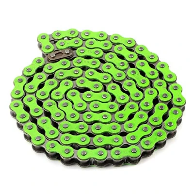 Image of Motorcycle Chain Green Drive Chain, Link Replacement Spare Parts Motorbike Driving Chains For 90Cc 110Cc 125Cc 420?106L Atv (Green)