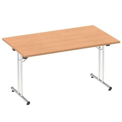 Image of Impulse 1400mm Folding Rectangular Table Oak Top
