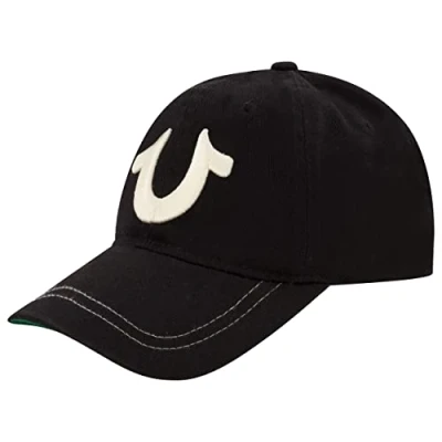 Image of True Religion Boys Kids Baseball Hat with Large Horseshoe Logo Cap, Black, One Size