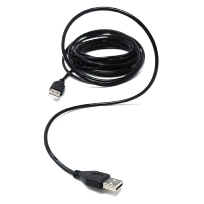 Image of 5m USB to 2.0 24AWG A (Male Male) High Speed Data Transfer Lead Cable 16.5ft Black