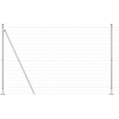 Image of vidaXL Euro Fence with 7 Flanged Posts 1.5x10 m Galvanised Steel