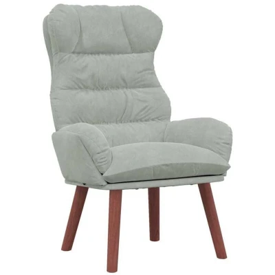 Image of Relaxing Chair Light Grey Velvet Vidaxl