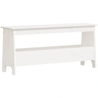 Image of vidaXL Hall Bench White 100x28x45 cm Solid Wood Pine