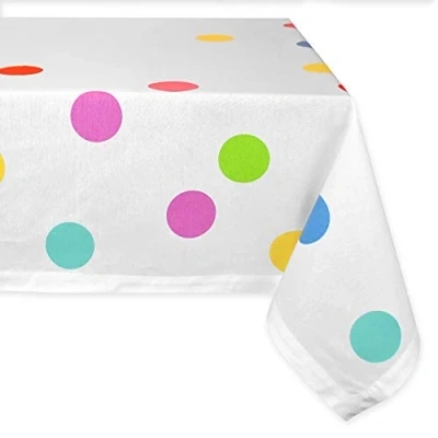 Image of DII 100% Cotton, Machine Washable, Dinner, Summer &amp; Picnic Tablecloth,60 x 84, Birthday Confetti, Seats 6 to 8 People