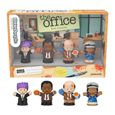 Image of Little People Collector The Office Best Moments from US TV Show Special Edition Set for Adults &amp; Fans in Display Box, 4 Figures, HVG56