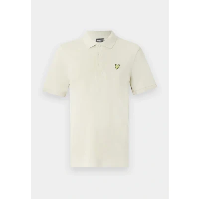 Image of Lyle and Scott Polo Plain Grey Taupe Beige size S