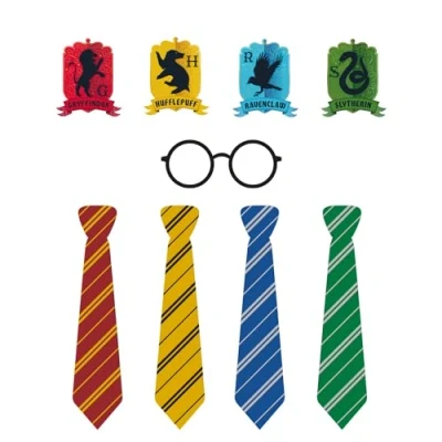 Image of Amscan 9915086 Harry Potter Hogwarts Houses Kids Birthday Party Photobooth Props 24 Pieces