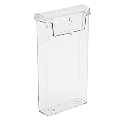 Image of Zeigis® DIN Long Brochure Box Holder Flyer Transparent Acrylic Portrait Weatherproof Outdoor Scraper Mat, with Lid Glass