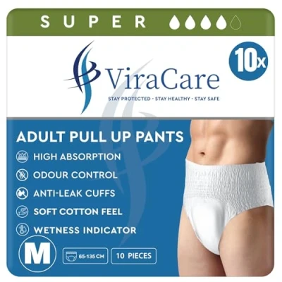 Image of 30 x Incontinence Pants Men &amp; Women with Wetness Indicator Soft Stretch Waistband Disposable Adult Nappies Waist Size Medium 65 135 cm Diapers