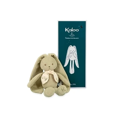 Image of Kaloo Lapinoo Green Rabbit Doll Baby’s Small Corduroy Plush 25 cm Ultra Soft Material Gift Box 0 Months +, K218014