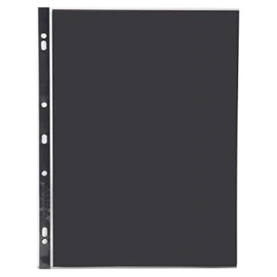 Image of Clairefontaine Ref PDSA4Z Goldline Transparent Display Sleeve Pockets (Pack of 10 Pockets) A4 Size (310 x 235mm),73 Holes, 150 Microns Thick, PVC Material