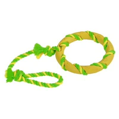Image of Kerbl Ring on a Rope Rubber/Cotton, 47 cm, Green/Yellow