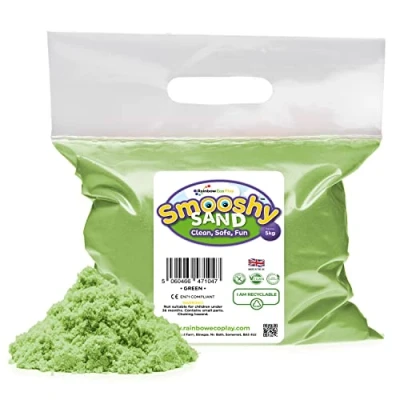 Image of Rainbow Eco Play Magic Sand Coloured for Kids Childrens Sensory Toys Natural Friendly Smooshy ASMR 5kg Green
