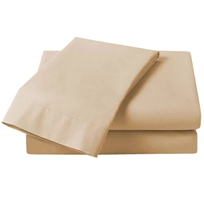Image of Just Contempo Plain Percale Fitted Sheet, King, Oatmeal