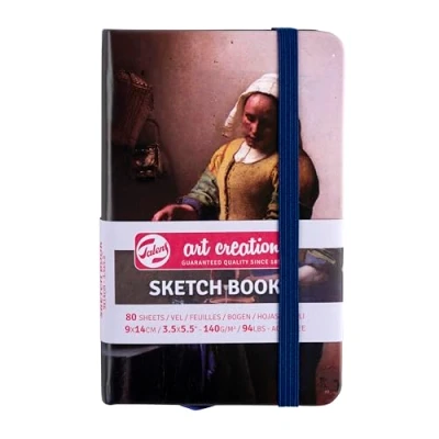 Image of Talens Art Creation Sketchbook The Milkmaid 9 x 14 cm, 140 g, 80 Sheets Hardcover for Pencil, Pastel, Ink, Gouache