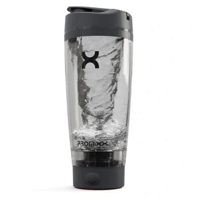 Image of Promixx Pro Shaker Bottle New Edition Rechargeable, Powerful for Smooth Protein Shakes includes Supplement Storage BPA Free, 600ml Cup, Graphite Gray