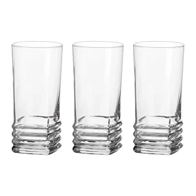 Image of LAV Elegant Set of 6 Highball Glasses Long Drinking Glass Clear Tumblers